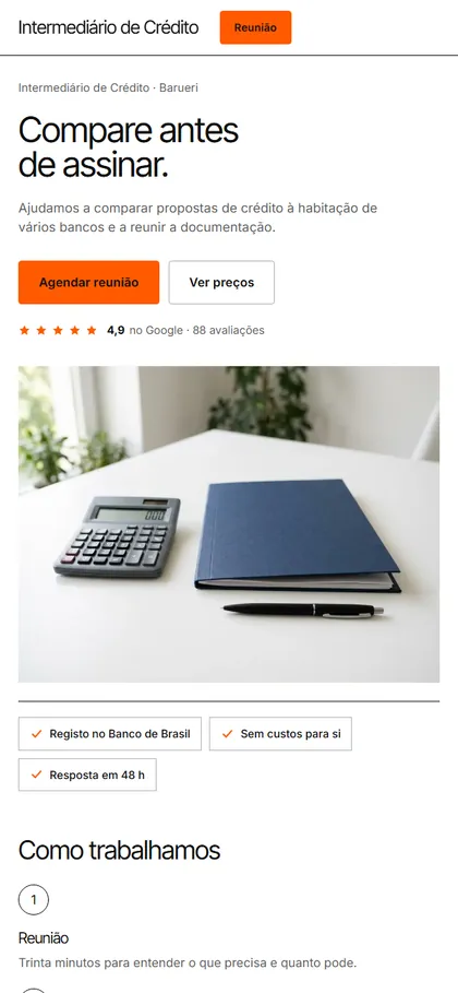 Modelo de site para crédito no celular